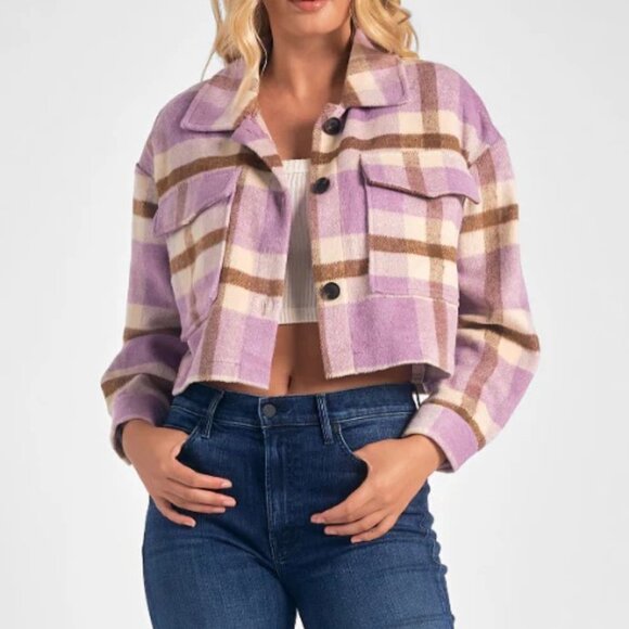 Elan Plaid Crop Jacket - Picture 3 of 3